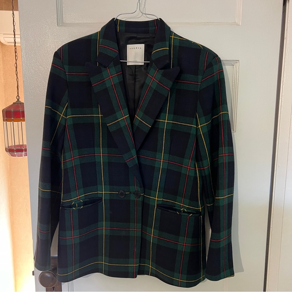 Sandro Tartan Blazer